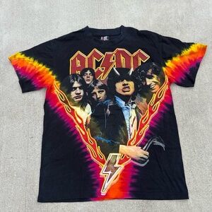 Mens ACDC Live  Graphic T Shirt Tie Dye